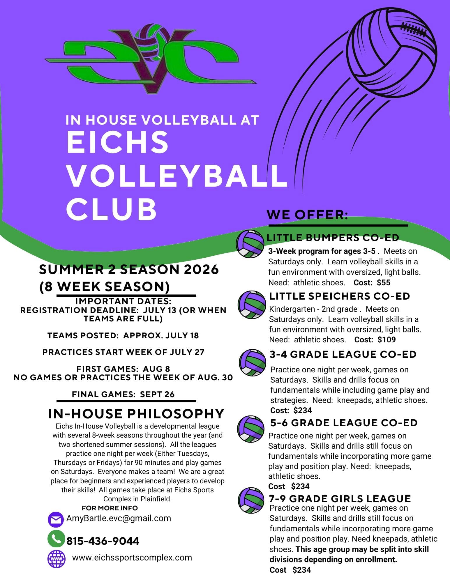Flyer about Summer 2 season